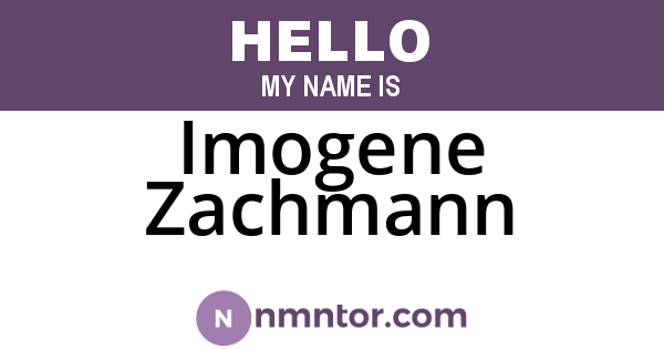Imogene Zachmann