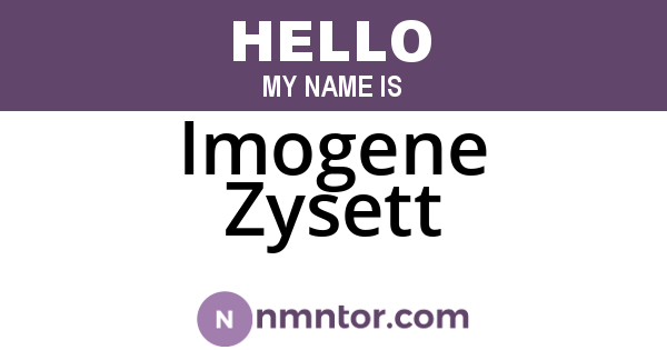 Imogene Zysett