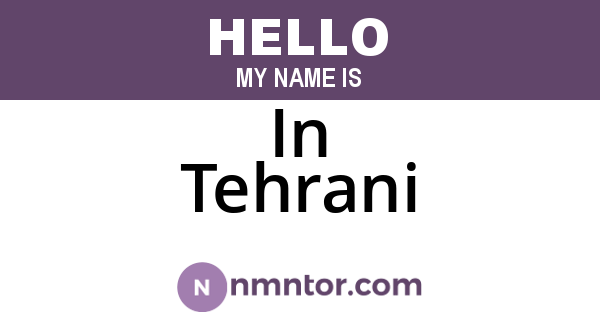 In Tehrani