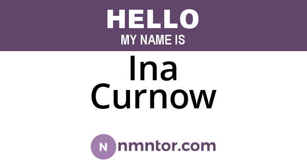 Ina Curnow