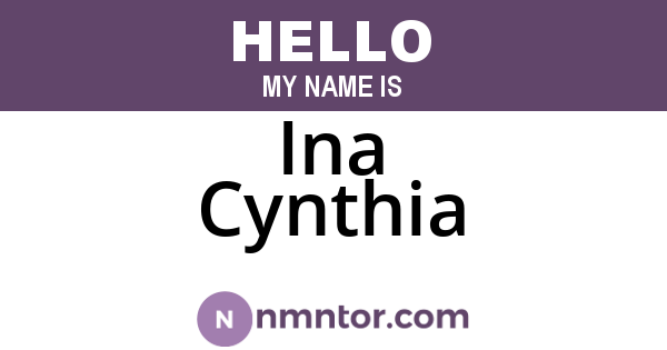 Ina Cynthia