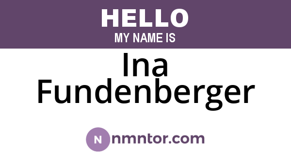 Ina Fundenberger