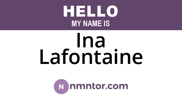 Ina Lafontaine