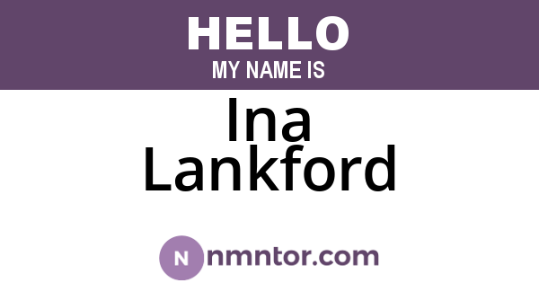 Ina Lankford