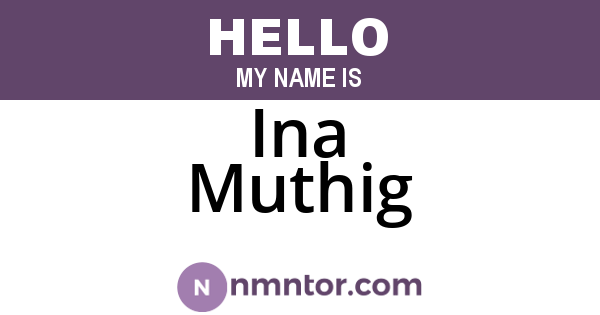Ina Muthig