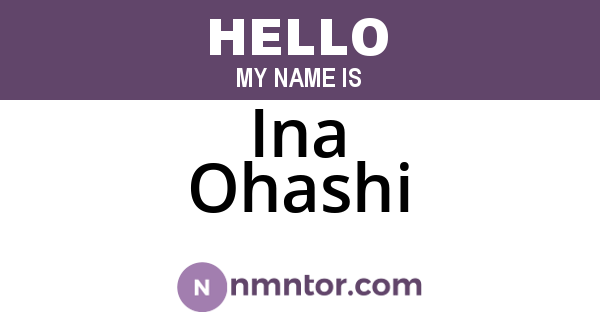 Ina Ohashi