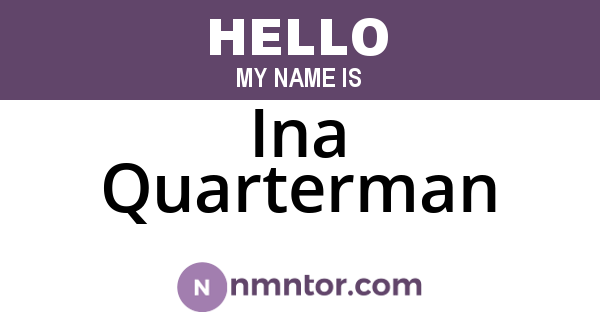 Ina Quarterman