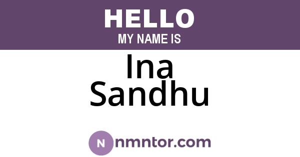Ina Sandhu