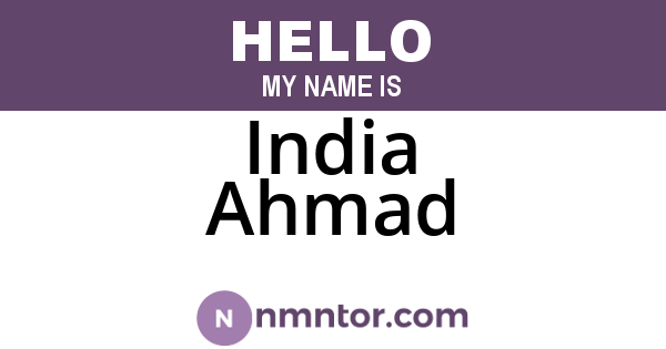 India Ahmad