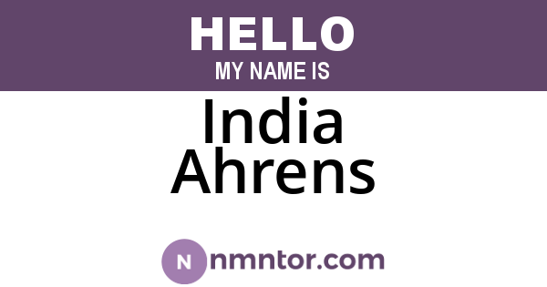 India Ahrens