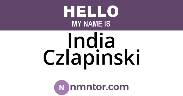 India Czlapinski
