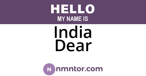 India Dear