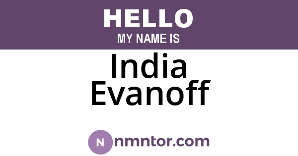 India Evanoff