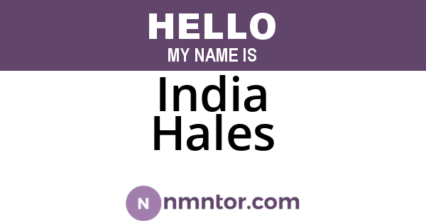 India Hales
