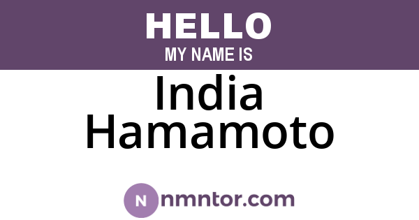 India Hamamoto