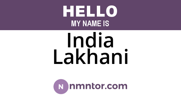 India Lakhani