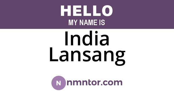 India Lansang