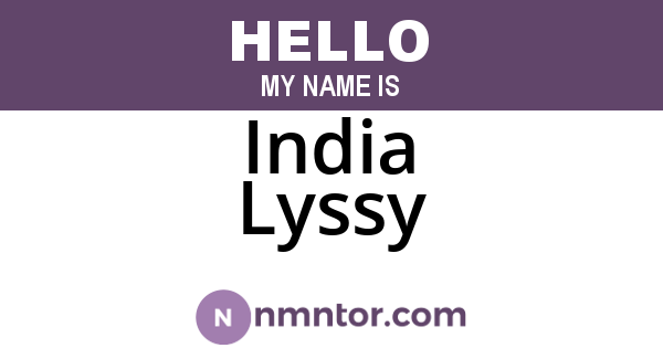 India Lyssy