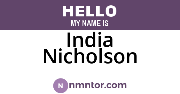 India Nicholson