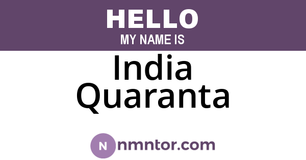 India Quaranta