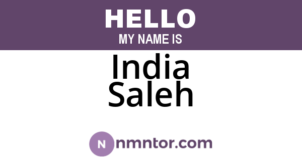 India Saleh