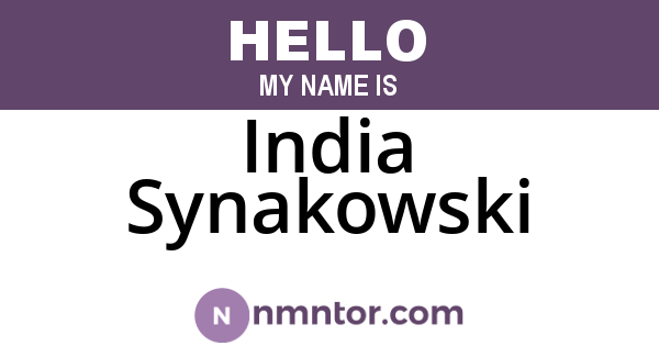 India Synakowski