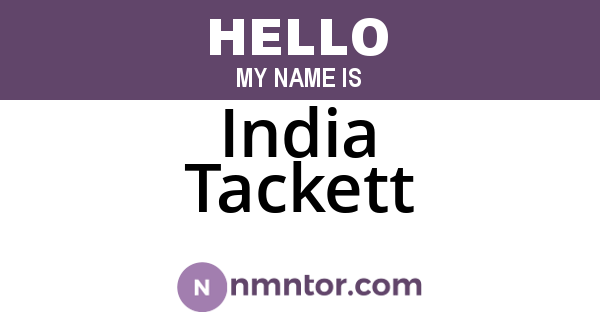 India Tackett