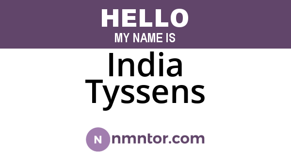 India Tyssens