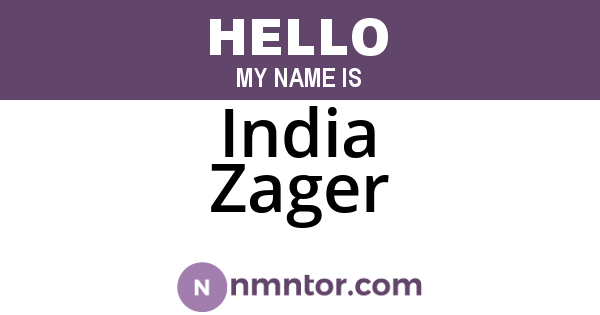 India Zager