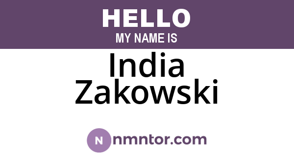 India Zakowski