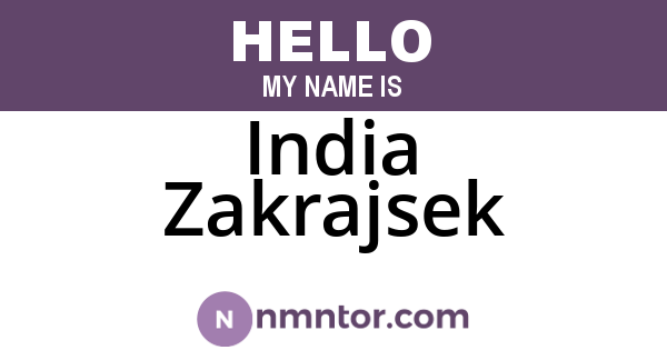India Zakrajsek