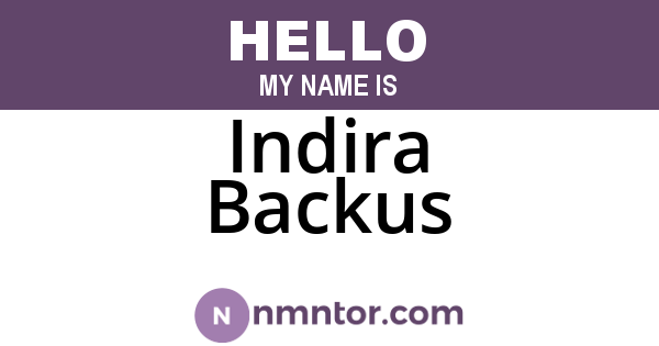 Indira Backus