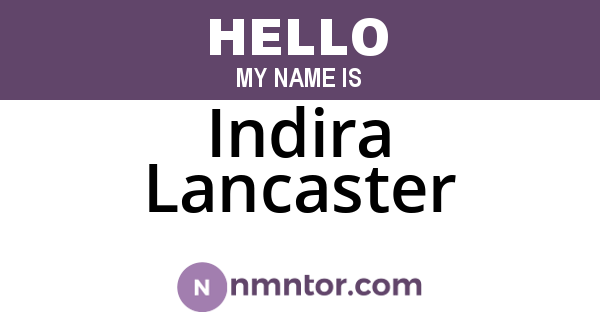 Indira Lancaster