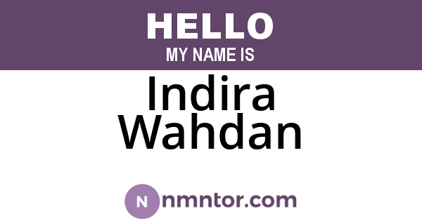 Indira Wahdan