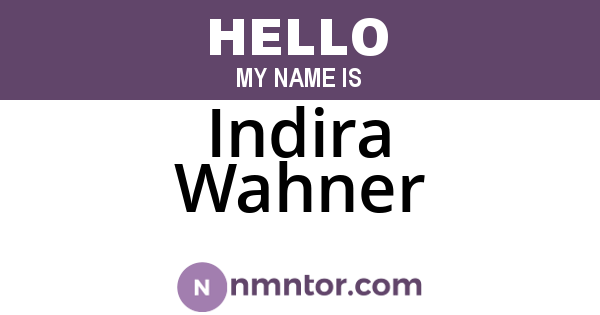Indira Wahner