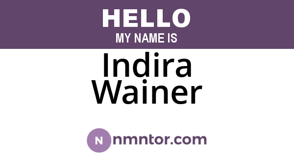 Indira Wainer