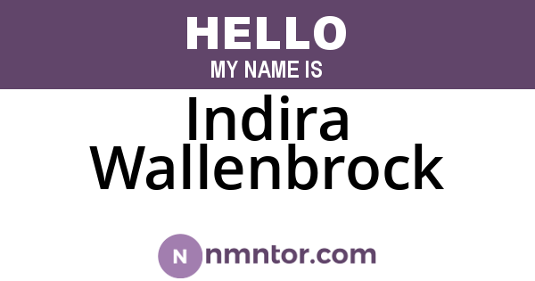 Indira Wallenbrock