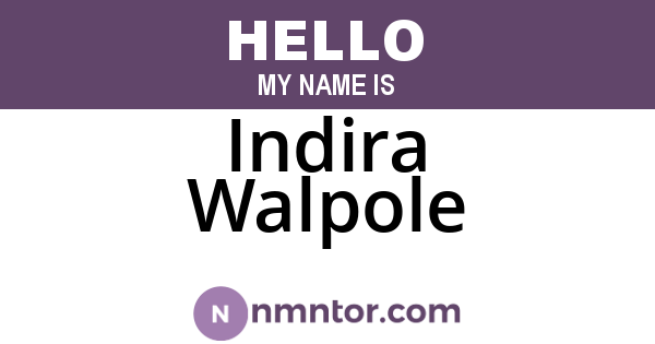 Indira Walpole