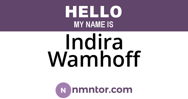 Indira Wamhoff