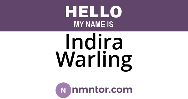 Indira Warling