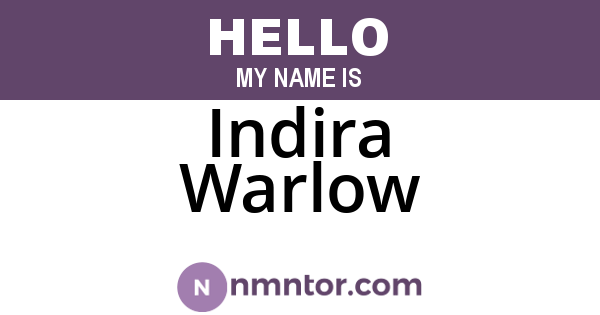 Indira Warlow
