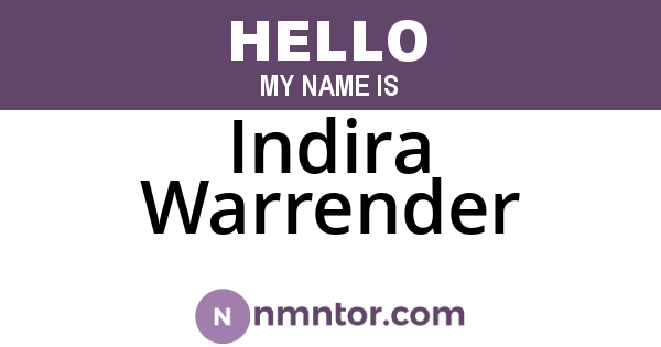 Indira Warrender