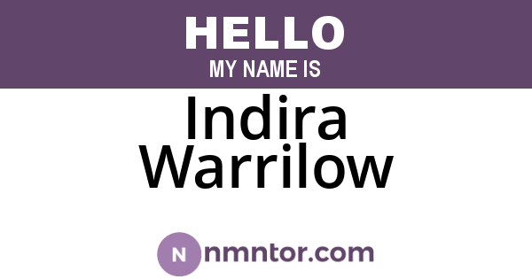 Indira Warrilow