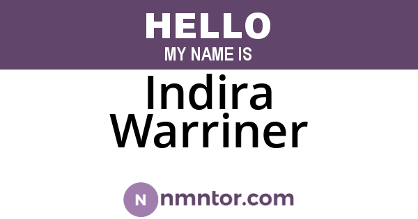 Indira Warriner
