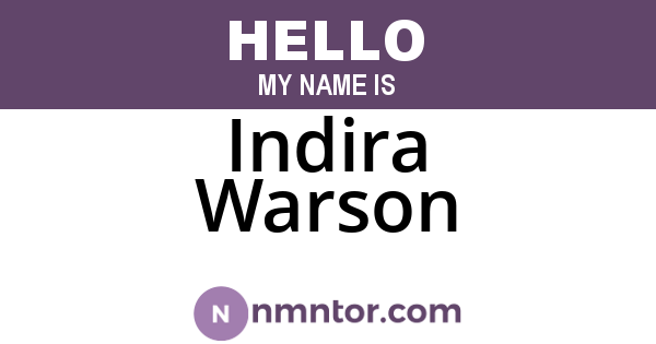 Indira Warson