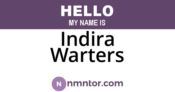 Indira Warters