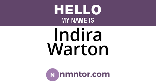 Indira Warton