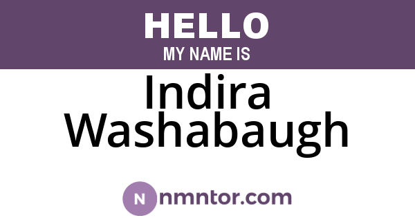 Indira Washabaugh