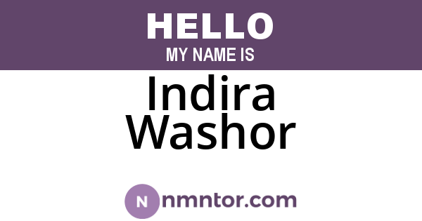 Indira Washor