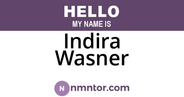 Indira Wasner